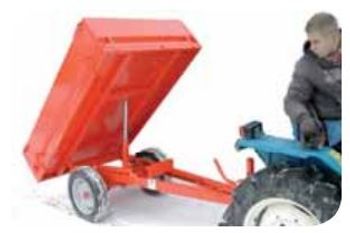 Remorque 1T avec bennage mécanique pour micro tracteur Vert service – Image 2
