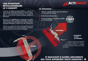 Balai pousseur Actisweep V13 1500mm en acier robuste